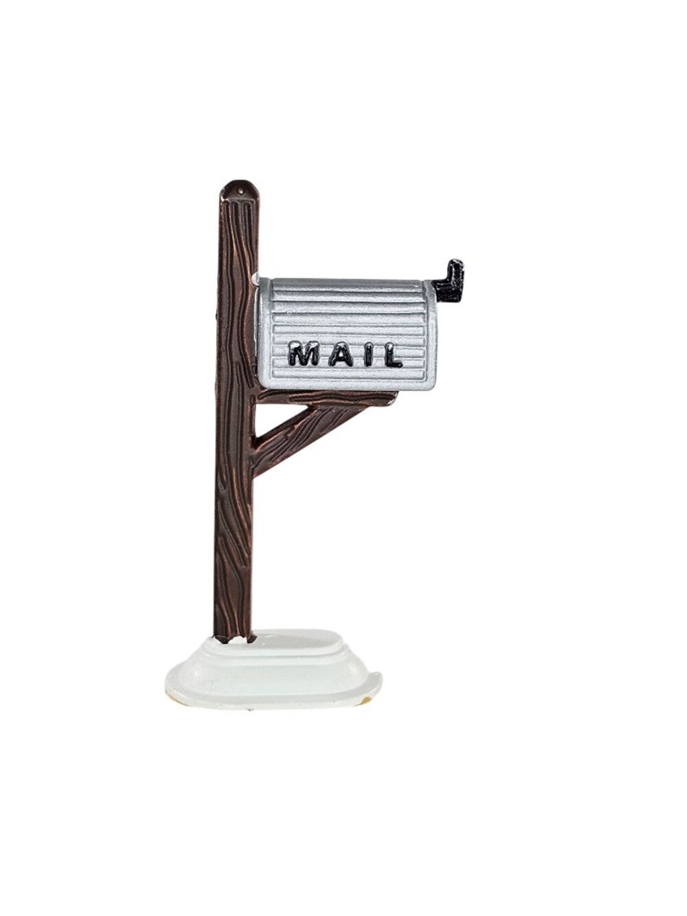 Department 56 Snow Village Accessory Metal Mailbox Miniature Brown Grey White